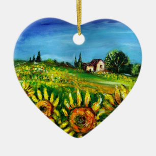 DÉCORATION EN CÉRAMIQUE LES SOUFFRES ET LA CAMPAGNE DANS LE COEUR TOSCANE