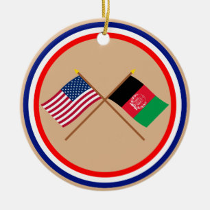 Décoration En Céramique Les USA et drapeaux croisés parAfghanistan