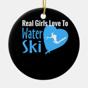 Décoration En Céramique Les Véritables Filles Aiment Le Ski Nautique