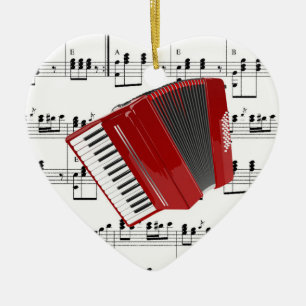Décoration En Céramique Let's Polka...red accordion