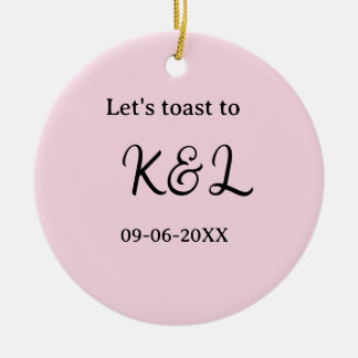Décoration En Céramique Let's toast to wedding engagement name letter pink
