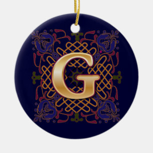 Décoration En Céramique Lettre celtique G de monogramme