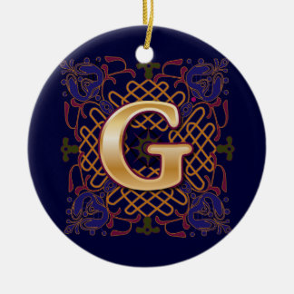 Décoration En Céramique Lettre celtique G de monogramme