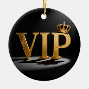 Décoration En Céramique Lettre de style vintage doré - VIP avec couronne 8