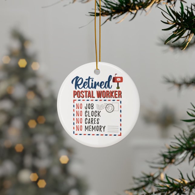 Décoration En Céramique Lettre du travailleur postal à la retraite Transpo (Retired Postal Worker Mail Man Delivery Driver Retirement Gag Christmas Ornament Keepsake)