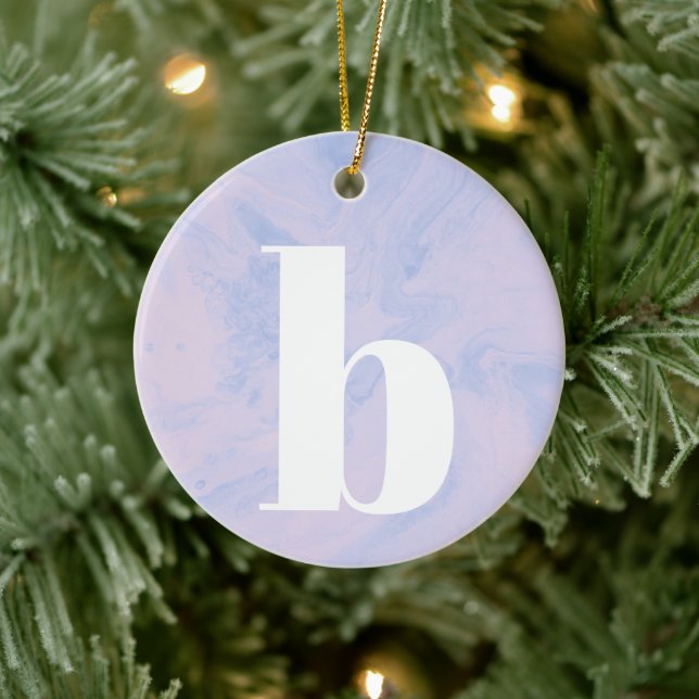 Décoration En Céramique Lettre monogramme Pastel Lavender Pink Christmas (Arbre)