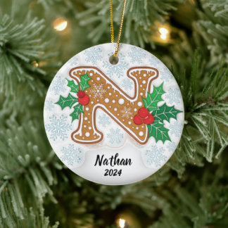 Décoration En Céramique Lettre N Nom personnalisé Monogramme