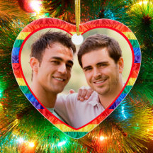 LGBTQ photo personnalisée gay rainbow flag forme c