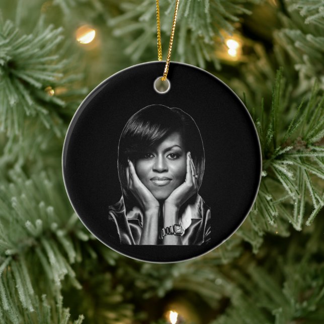 DÉCORATION EN CÉRAMIQUE L'HISTOIRE EST FAITE MICHELLE OBAMA (Arbre)