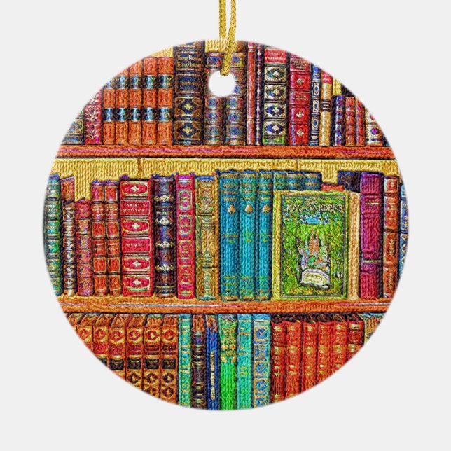 Décoration En Céramique Library Books (Devant)