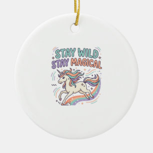 Décoration En Céramique Licorne Reste Sauvage Reste Magique Produit Branch