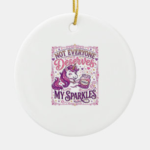 Décoration En Céramique Licorne Tout le monde ne mérite pas mes paillettes