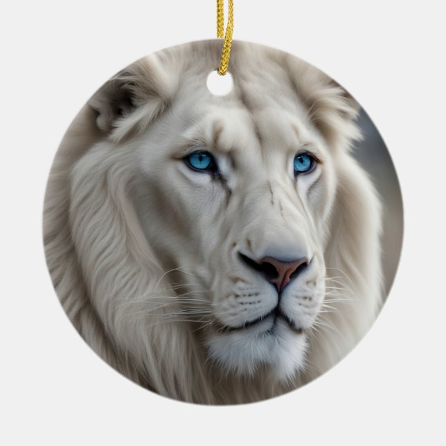 Décoration En Céramique Lion blanc (Devant)