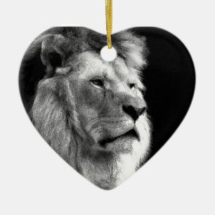 Décoration En Céramique Lion noir blanc
