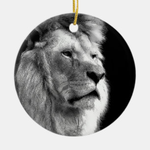 Décoration En Céramique Lion noir blanc