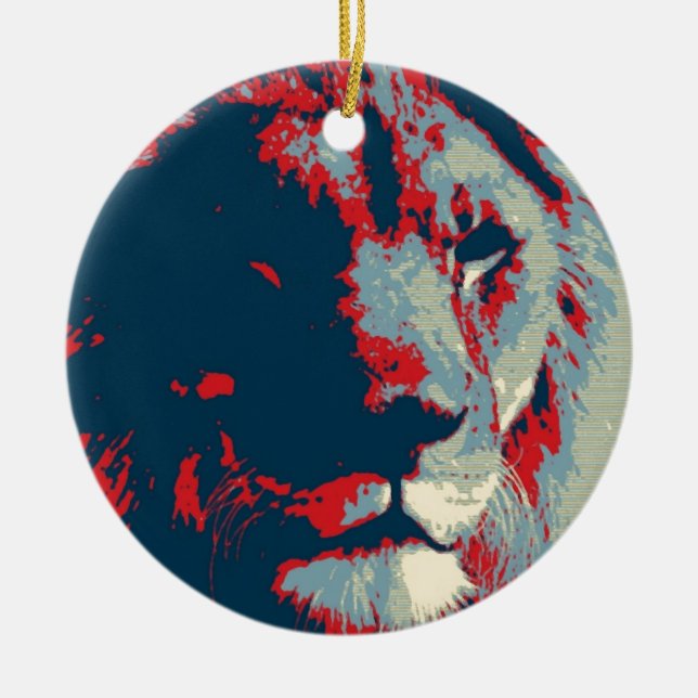 Décoration En Céramique Lion Pop Art (Devant)