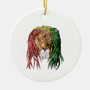 Décoration En Céramique Lion vintage de reggae de Rasta