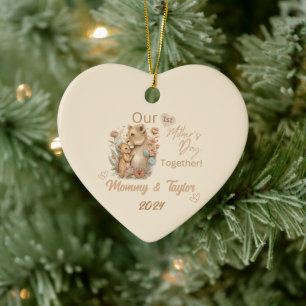 Décoration En Céramique Lionesse et bébé, la fête de notre première mère E