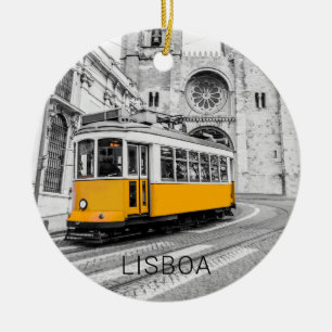 Décoration En Céramique Lisbonne Retro Tramway Portugal Vintage Streetcar