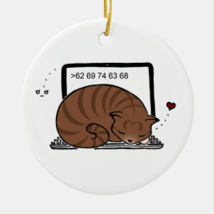 Décoration En Céramique Lit pour chat pour ordinateur portable (Tabby Brow