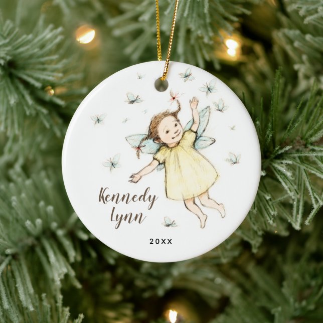 Décoration En Céramique Little Woodland Fairy Personalized Girl (Arbre)