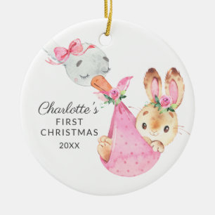 Décoration En Céramique Livraison spéciale Baby's First Christmas Bunny
