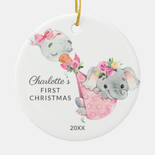 Décoration En Céramique Livraison spéciale Premier éléphant de Noël du béb
