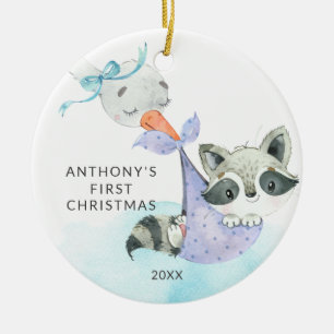 Décoration En Céramique Livraison spéciale Premier Raccoon de Noël pour bé