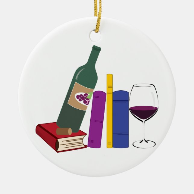 Décoration En Céramique Livres Et Vins (Devant)