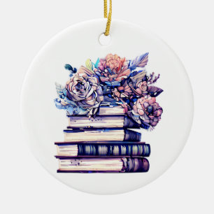 Décoration En Céramique Livres vintages et roses roses personnalisées