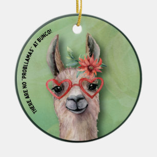 Décoration En Céramique Llama de Noël de Bunco Funny