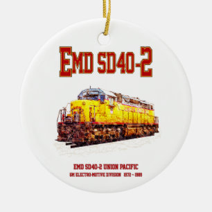 Décoration En Céramique Locomotive diesel EMD SD40-2 vintage