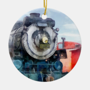 Décoration En Céramique Locomotive et caboose