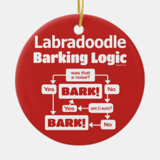 Décoration En Céramique Logique d'aboiements Labradoodle