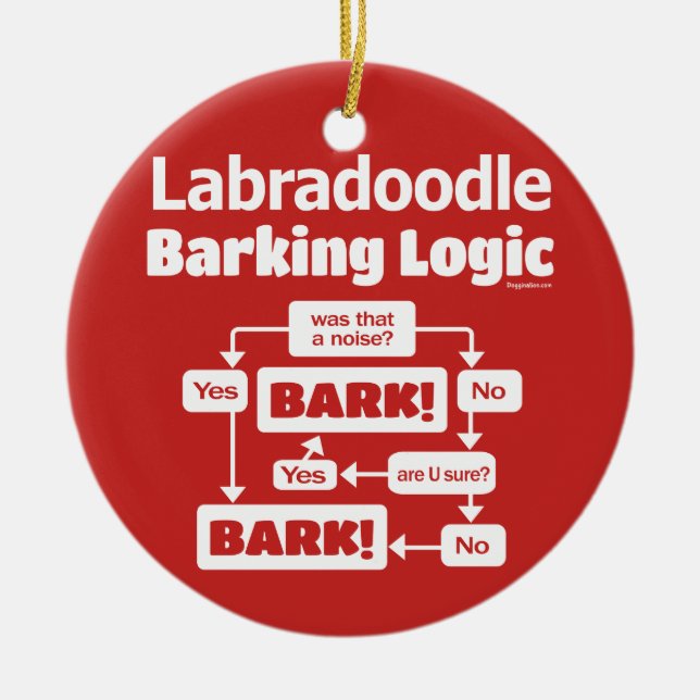 Décoration En Céramique Logique d'aboiements Labradoodle (Devant)