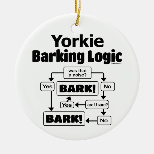 Décoration En Céramique Logique d'écorçage Yorkie (Devant)