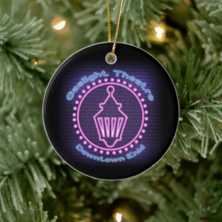 Décoration En Céramique Logo de Noël Gaslight Neon
