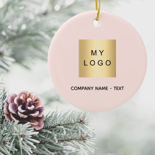 Décoration En Céramique Logo de société commerciale rose blush