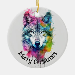 Décoration En Céramique Logo Wolf Wolves Nature Carte de visite personnali