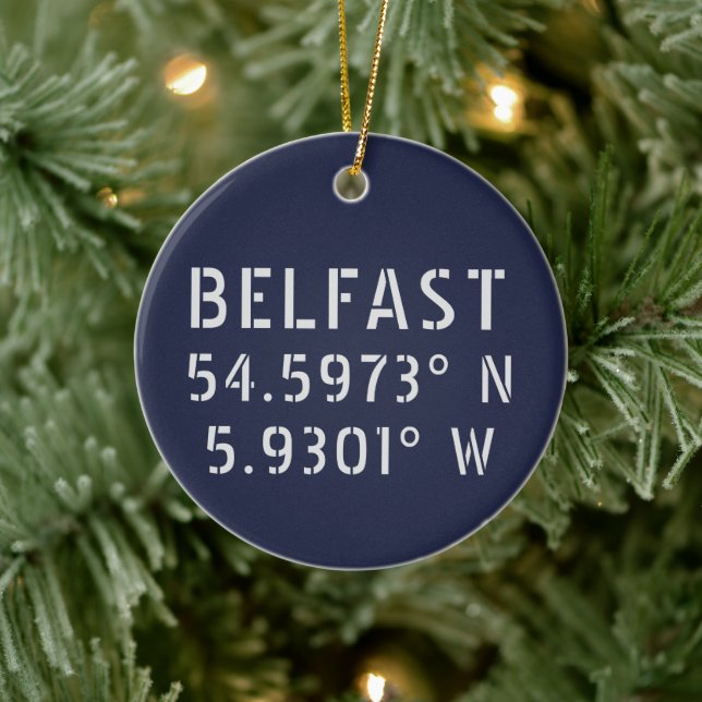 Décoration En Céramique Longitude Belfast Latitude (Arbre)