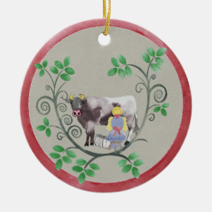 Décoration En Céramique L'ornement de Noël de huit domestiques