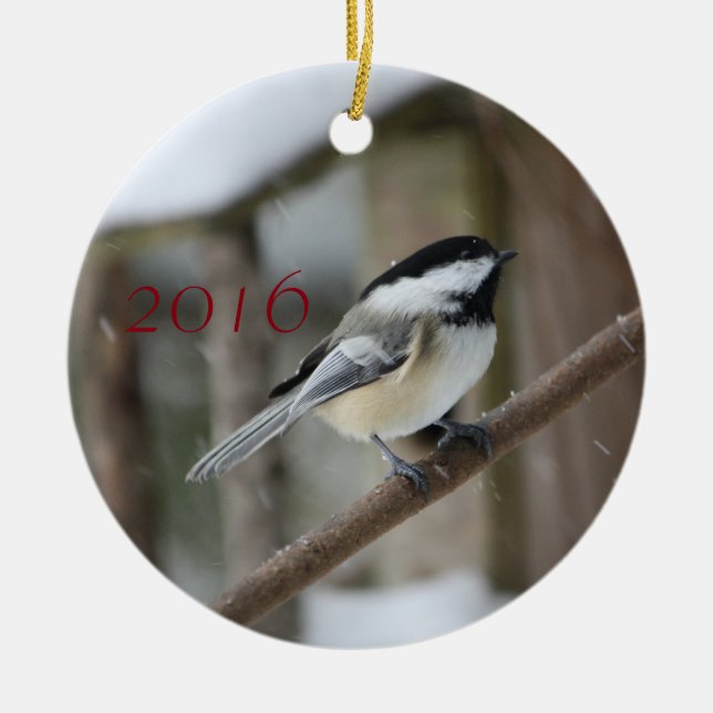 Décoration En Céramique L'ornement de Noël du chickadee (Devant)
