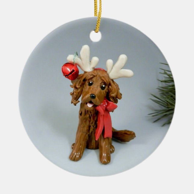 Décoration En Céramique L'ornement de Noël du chien d'Irlande Setter (Devant)
