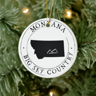 Décoration En Céramique L'ornement de Noël du Grand Ciel du Montana