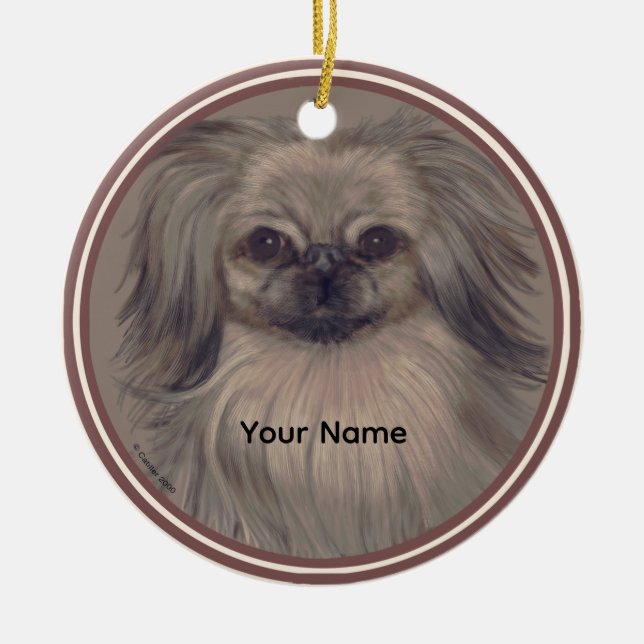Décoration En Céramique L'ornement de Rondo Pekingese (Devant)