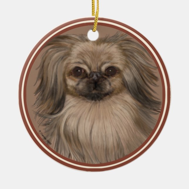 Décoration En Céramique L'ornement de Rondo Pekingese (Devant)