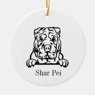 Décoration En Céramique L'ornement du chien Shar Pei chinois
