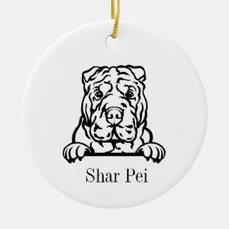 Décoration En Céramique L'ornement du chien Shar Pei chinois