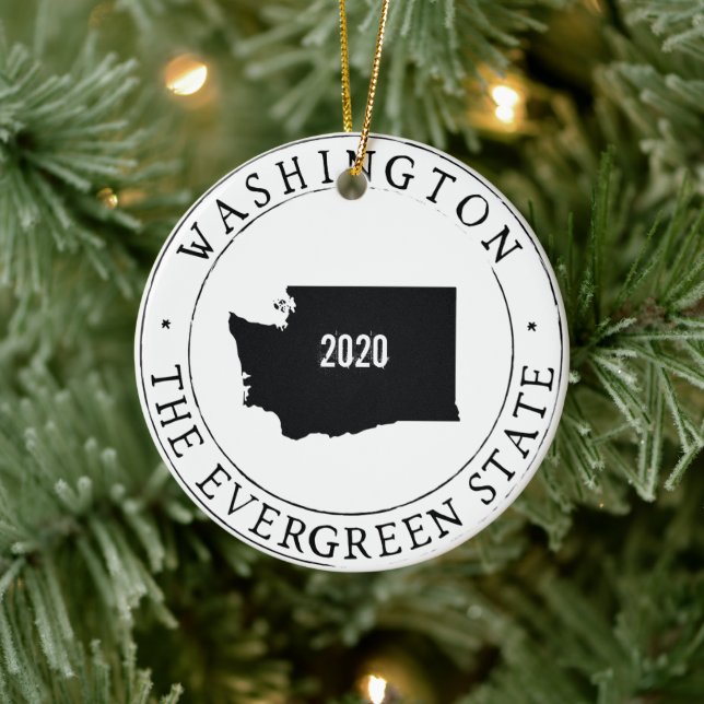 Décoration En Céramique L'Ornement Personnalisé De L'État De Washington ! (Arbre)