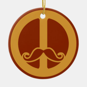Décoration En Céramique L'ornement personnalisé Peace Stache